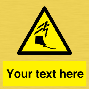 Custom warning kite flying near powerlines